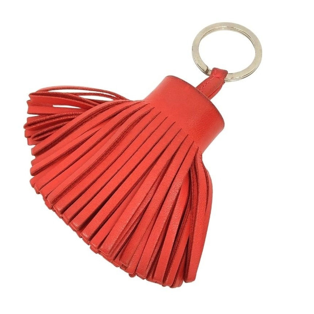 Hermes Carmen Keyring Keychain Charm Leather Red